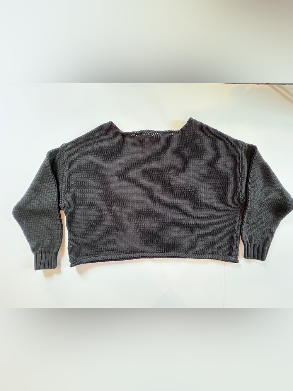 Aerie Sunkissed Textured Off-The-Shoulder Black Knit sweater XL NWOT